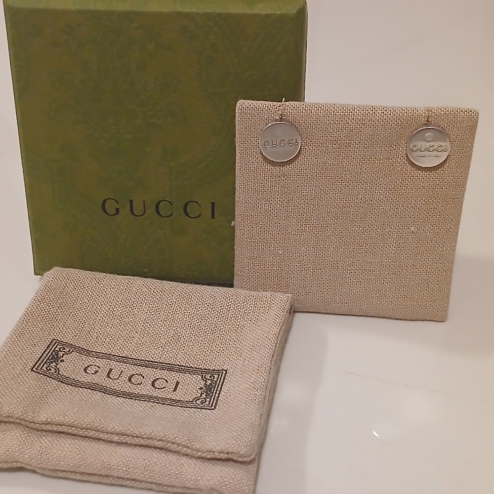 Authentic Gucci Earrings Round Trademark - Picture 3 of 14
